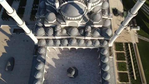 Stock Video Monumental Mosque With Many Cupolas From Abov Animated Wallpaper - Free Live Wallpaper