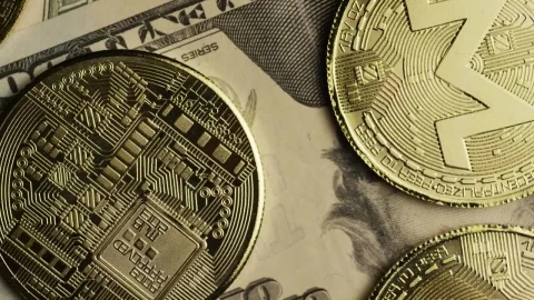 Stock Video Monero Cryptocurrency Coins Over Dollar Animated Wallpaper - Free Live Wallpaper