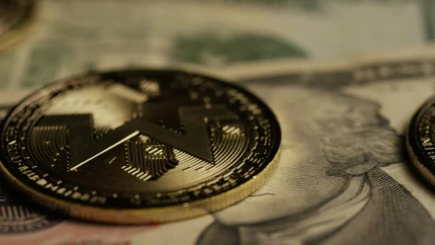 Stock Video Monero Coins Ober Dollar Bill Animated Wallpaper - Free Live Wallpaper