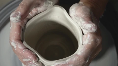 Stock Video Molding Clay Pottery Wheel Close U Animated Wallpaper - Free Live Wallpaper