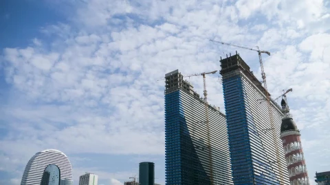 Stock Video Modern Skyscrapers Under Constructio Animated Wallpaper - Free Live Wallpaper