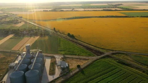 Stock Video Modern Grain Silos In The Fiel Animated Wallpaper - Free Live Wallpaper