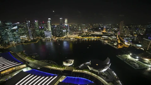 Stock Video Modern City From The Air At Nigh Animated Wallpaper - Free Live Wallpaper