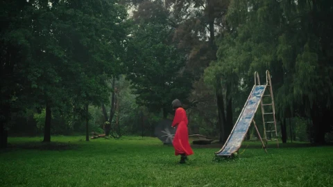 Stock Video Model With An Umbrella Nearby In A Forest Full O Animated Wallpaper - Free Live Wallpaper