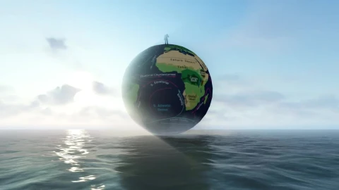 Stock Video Model Of A Globe Over The Sea With A Ma Animated Wallpaper - Free Live Wallpaper