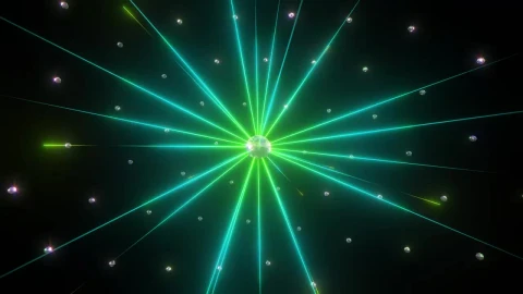 Stock Video Mirrored Sphere Shooting Rays Of Colored Ligh Animated Wallpaper - Free Live Wallpaper