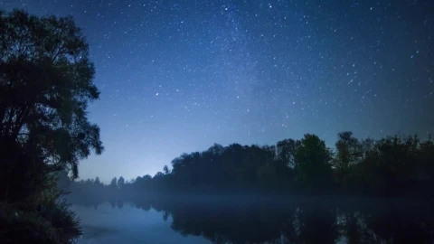 Stock Video Milky Way Seen From A River Landscap Animated Wallpaper - Free Live Wallpaper