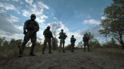 Stock Video Military Troop Standing Outdoor Animated Wallpaper - Free Live Wallpaper