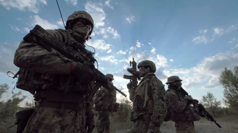 Stock Video Military Men Posing Outdoor Animated Wallpaper - Free Live Wallpaper