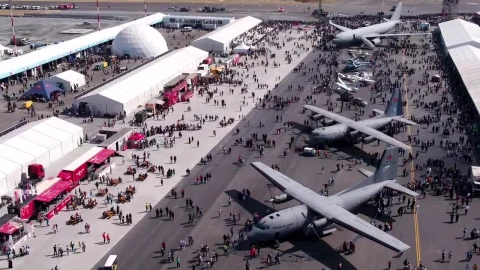 Stock Video Military Aircraft At A Festiva Animated Wallpaper - Free Live Wallpaper