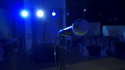 Stock Video Microphone In A Party Hal Animated Wallpaper - Free Live Wallpaper