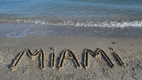 Stock Video Miami Written In The Seashore San Animated Wallpaper - Free Live Wallpaper