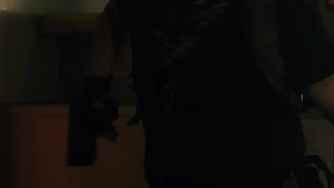 Stock Video Mercenary Draws His Gun In An Abandoned Hospita Animated Wallpaper - Free Live Wallpaper