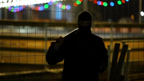 Stock Video Menacing Man With A Baseball Bat At Nigh Animated Wallpaper - Free Live Wallpaper