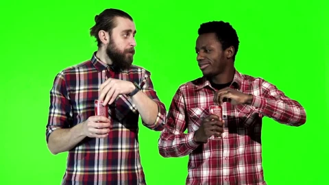 Stock Video Men Drinking Coke On A Green Scree Animated Wallpaper - Free Live Wallpaper