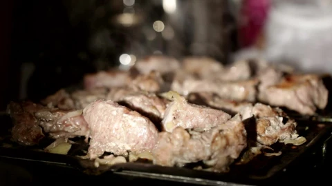 Stock Video Meat Cooking On An Open Gril Animated Wallpaper - Free Live Wallpaper
