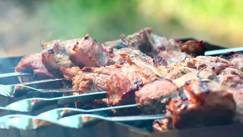 Stock Video Meat Cooking In The Gril Animated Wallpaper - Free Live Wallpaper