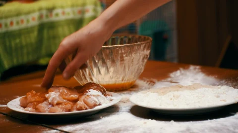 Stock Video Meat Breaded With Flou Animated Wallpaper - Free Live Wallpaper