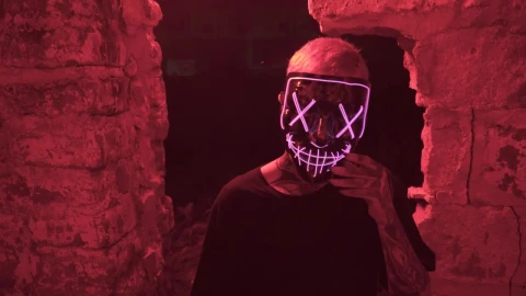 Stock Video Masked Man With Tattoos Smokin Animated Wallpaper - Free Live Wallpaper