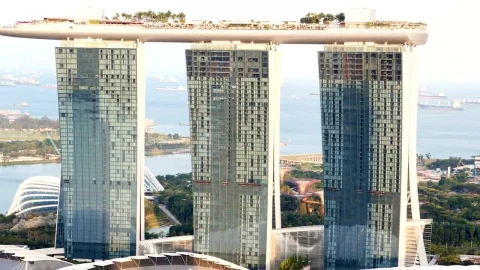 Stock Video Marina Bay Sands At Sunset Seen From Abov Animated Wallpaper - Free Live Wallpaper