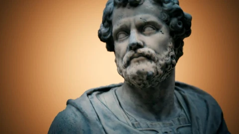Stock Video Marble Statue Against An Orange Backgroun Animated Wallpaper - Free Live Wallpaper