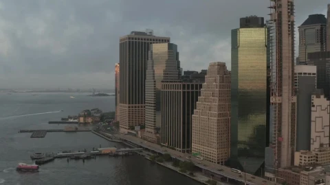 Stock Video Manhattan Waterfront Business Corporate Building Animated Wallpaper - Free Live Wallpaper