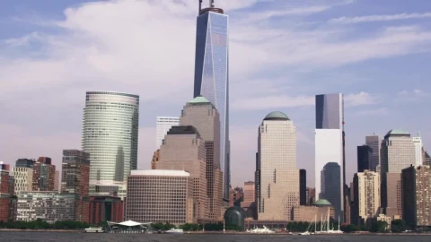 Stock Video Manhattan Buildings From The Wate Animated Wallpaper - Free Live Wallpaper