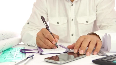 Stock Video Man Writing In A Notebook At His Offic Animated Wallpaper - Free Live Wallpaper