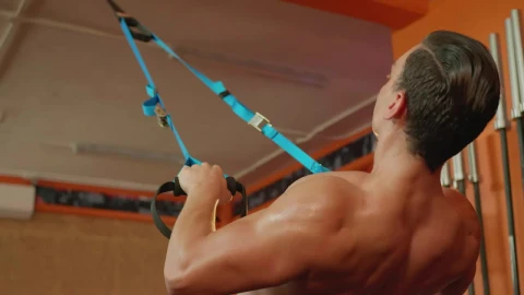 Stock Video Man Working Out With Straps In A Gy Animated Wallpaper - Free Live Wallpaper