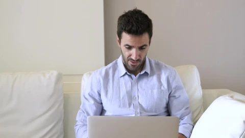 Stock Video Man Working At Home On A Compute Animated Wallpaper - Free Live Wallpaper