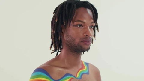 Stock Video Man With The Lbgtq Flag Painted On His Ches Animated Wallpaper - Free Live Wallpaper