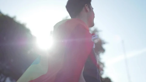 Stock Video Man With Pride Rainbow Flag Around His Nec Animated Wallpaper - Free Live Wallpaper