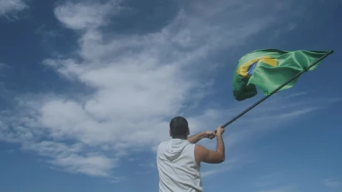 Stock Video Man Waving The Flag Of Brazi Animated Wallpaper - Free Live Wallpaper