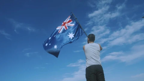 Stock Video Man Waving An Australian Fla Animated Wallpaper - Free Live Wallpaper