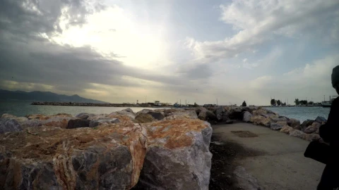 Stock Video Man Walks Next To His Bike At The Pie Animated Wallpaper - Free Live Wallpaper