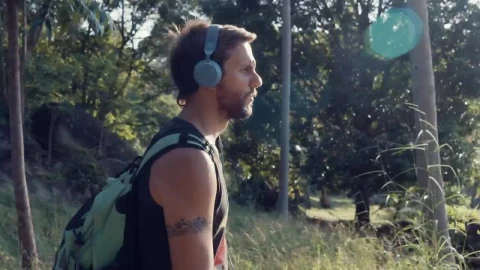 Stock Video Man Walking With Music In Natur Animated Wallpaper - Free Live Wallpaper