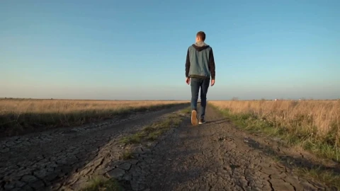 Stock Video Man Walking On A Rural Roa Animated Wallpaper - Free Live Wallpaper