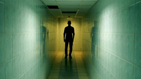 Stock Video Man Walking In A Corrido Animated Wallpaper - Free Live Wallpaper