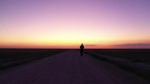 Stock Video Man Walking Down An Empty Roa Animated Wallpaper - Free Live Wallpaper