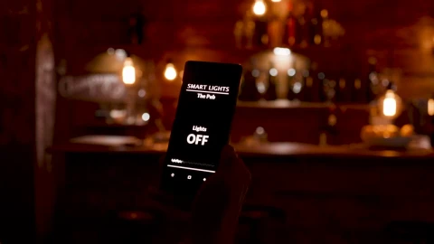 Stock Video Man Uses Innovative App To Turn On Lights In Hi Animated Wallpaper - Free Live Wallpaper