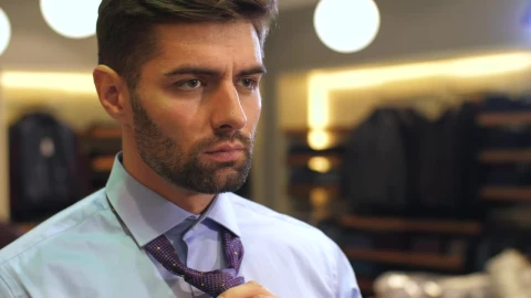 Stock Video Man Ties His Tie In Suit Sho Animated Wallpaper - Free Live Wallpaper