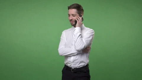 Stock Video Man Talking On His Phone Against A Scree Animated Wallpaper - Free Live Wallpaper