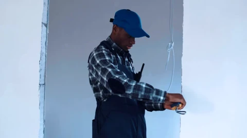 Stock Video Man Taking Measurements In A Buildin Animated Wallpaper - Free Live Wallpaper