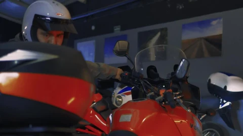 Stock Video Man Taking A Motorcycle Out Of A Worksho Animated Wallpaper - Free Live Wallpaper