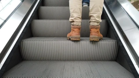 Stock Video Man Standing On An Escalato Animated Wallpaper - Free Live Wallpaper