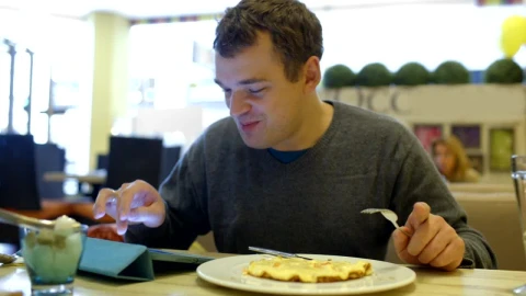 Stock Video Man Smiling As He Types In A Caf Animated Wallpaper - Free Live Wallpaper