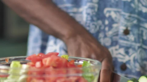 Stock Video Man Slicing Cucumber For Sala Animated Wallpaper - Free Live Wallpaper