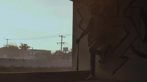 Stock Video Man Silhouette In An Abandoned Buildin Animated Wallpaper - Free Live Wallpaper