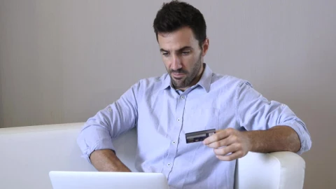 Stock Video Man Shopping Online With His Credit Card Dat Animated Wallpaper - Free Live Wallpaper