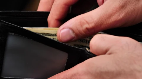 Stock Video Man Searching For A Banknote In His Wallet Close U Animated Wallpaper - Free Live Wallpaper